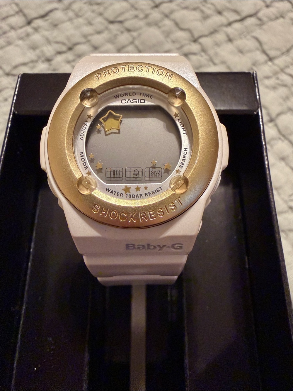 Casio Baby-G White and Gold-Tone Women's Digital Watch
